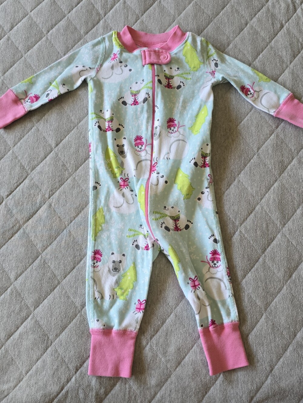 Hanna Andersson Infant Zip Sleeper Pajamas Size 6-9 mo Polar bears